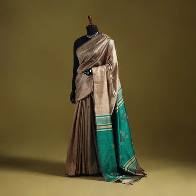 Handloom tussar silk zari border bhagalpuri saree 03