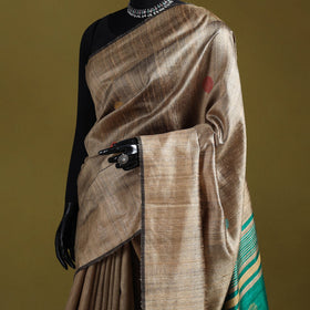 Handloom tussar silk zari border bhagalpuri saree 03