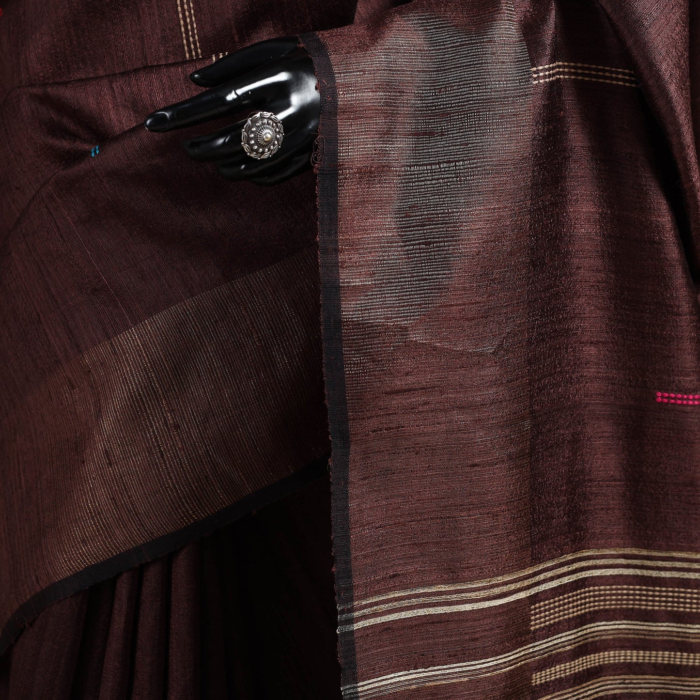 Handloom tussar silk zari border bhagalpuri saree 10