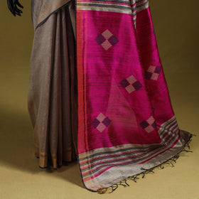 Handloom tussar silk zari border bhagalpuri saree 14