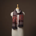 Handloom woolen natural dyed bagru stole 01 - handcrafted