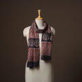 Maroon - handloom woolen natural dyed bagru stole 07