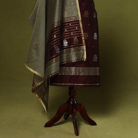 Handloom zari buti chanderi silk 2pc unstitched dress
