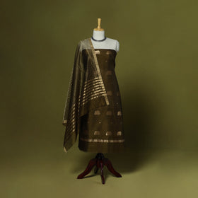 Handloom zari buti chanderi silk 2pc unstitched dress