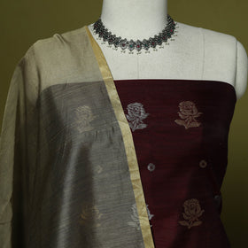 Handloom zari buti chanderi silk 2pc unstitched dress