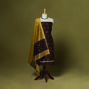 Handloom zari buti chanderi silk 2pc unstitched dress