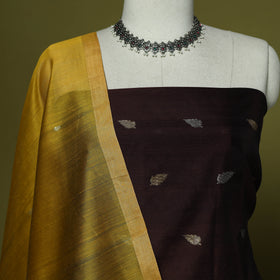 Handloom zari buti chanderi silk 2pc unstitched dress