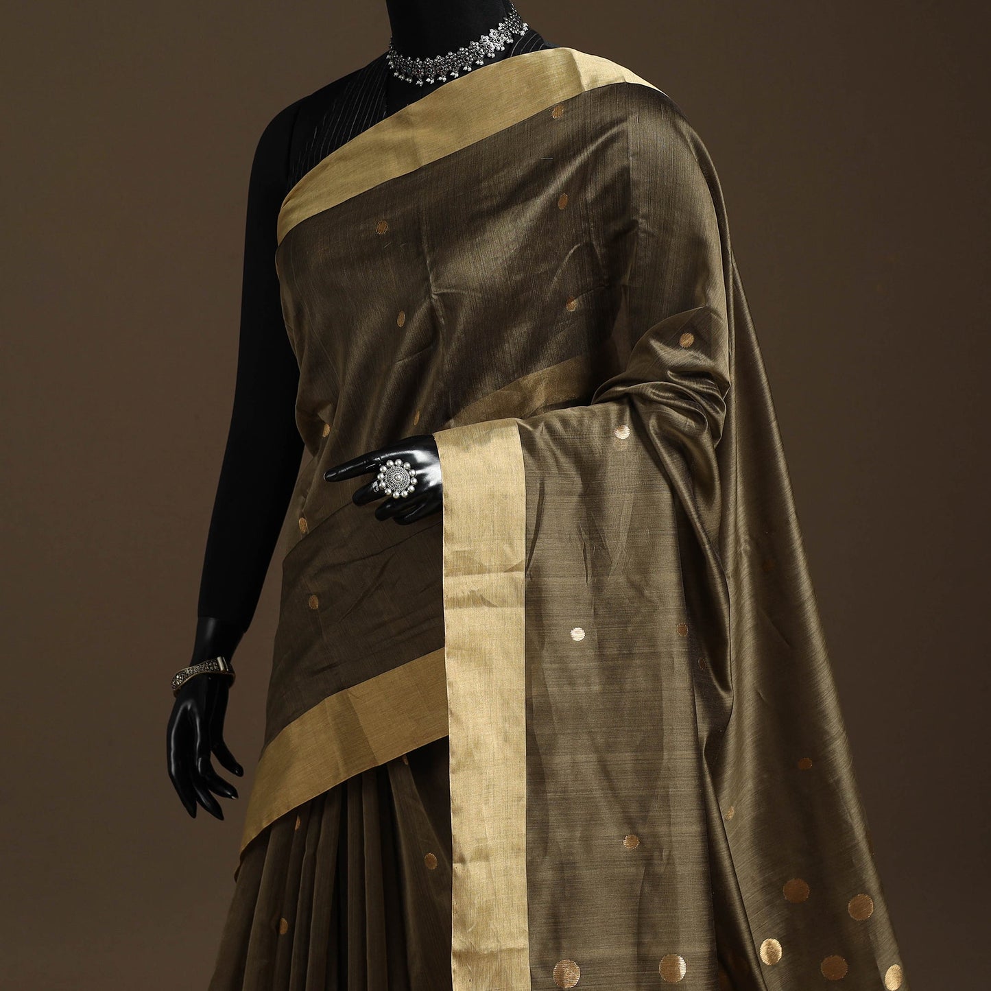 Handloom zari work chanderi silk saree 08 - handcrafted