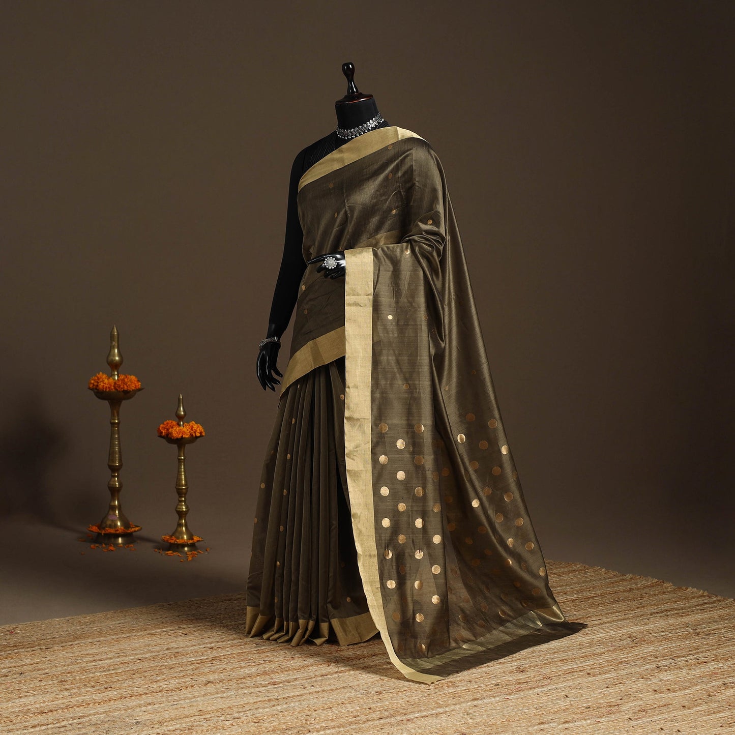 Handloom zari work chanderi silk saree 08 - handcrafted