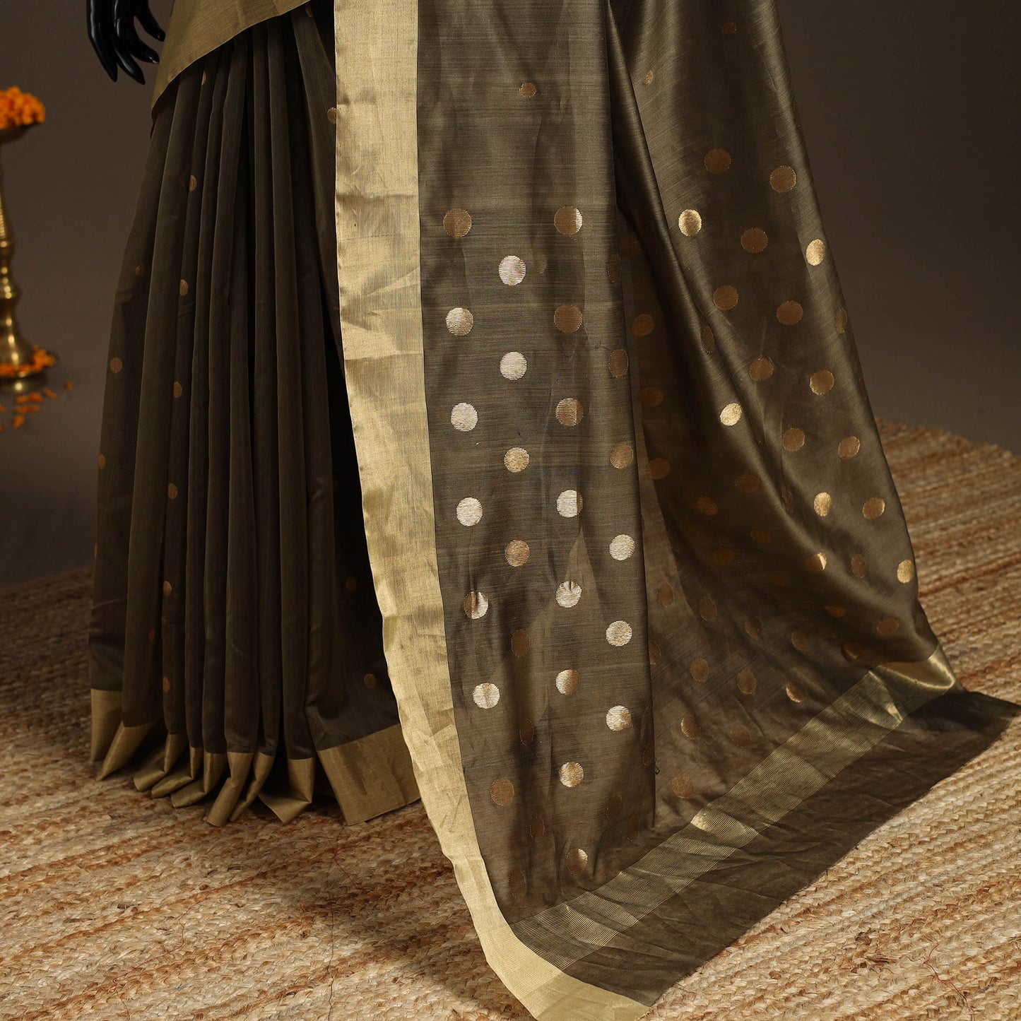 Handloom zari work chanderi silk saree 08 - handcrafted