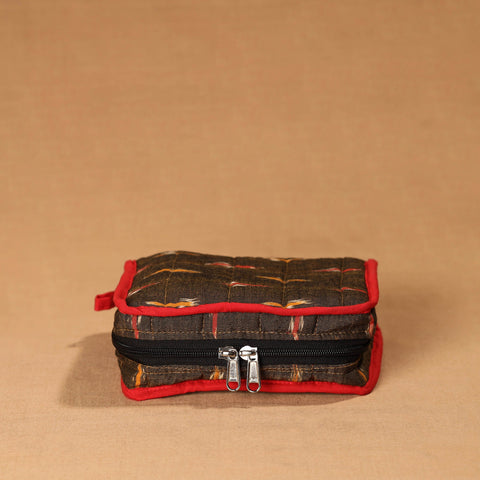 Brown Handmade 4 Pockets Cotton Jewellery Bag