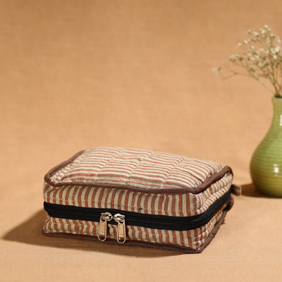  Brown Multipurpose Jewellery Bag with 4 Storage Pockets