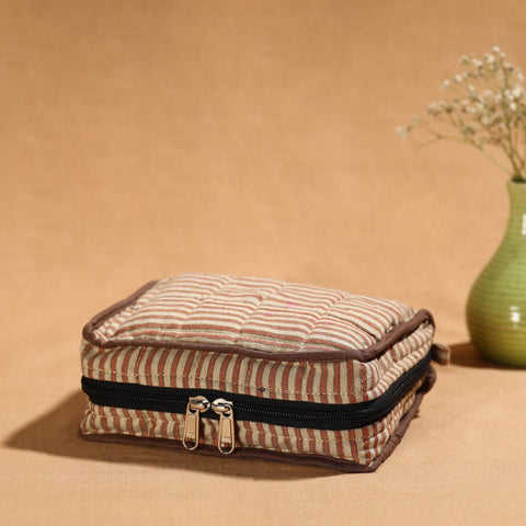  Brown Multipurpose Jewellery Bag with 4 Storage Pockets