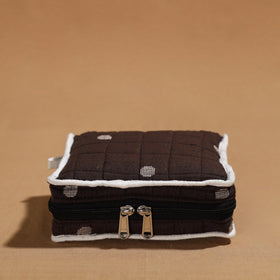 Brown Handmade 4 Pockets Cotton Jewelry Bag 04 