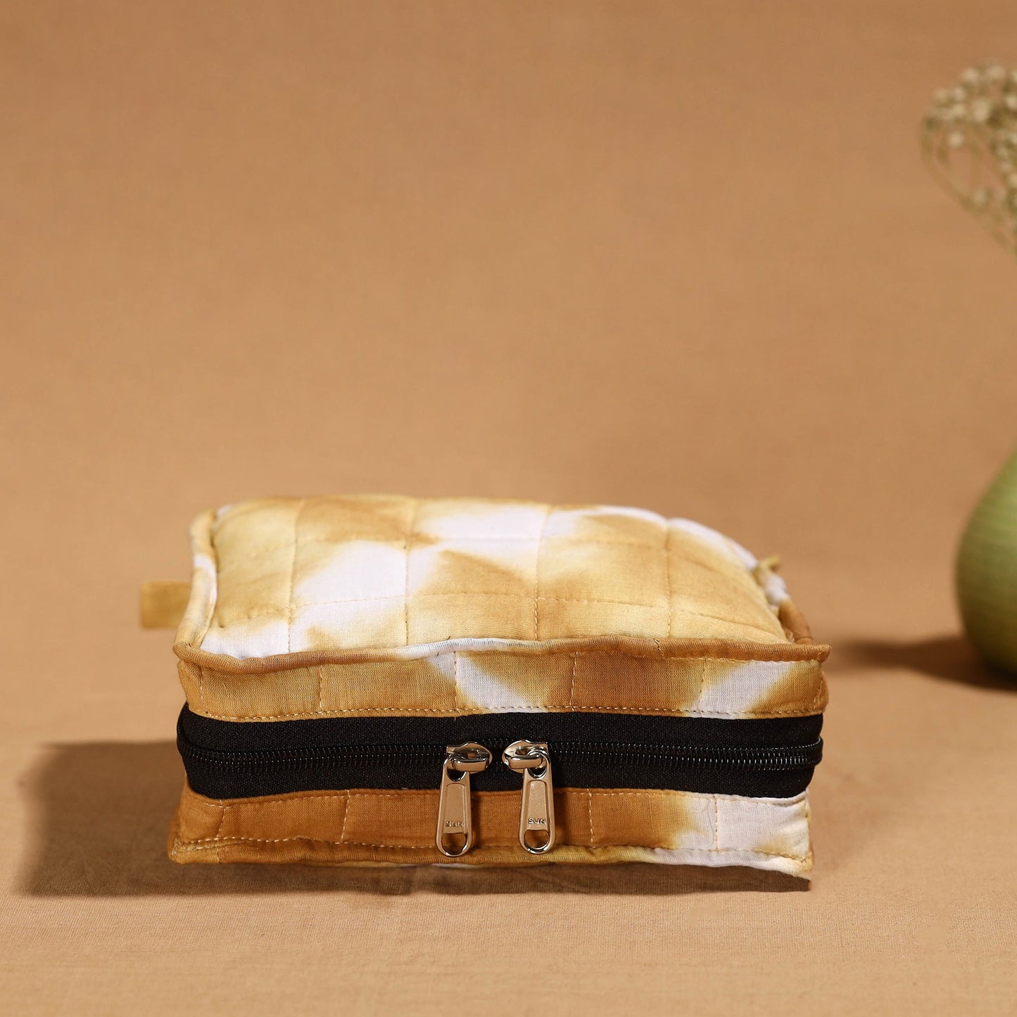 Brown Handmade 4 Pockets Cotton Jewelry Bag 04