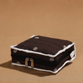 Brown Handmade 4 Pockets Cotton Jewelry Bag 04 