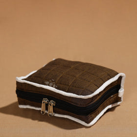 Brown Handmade 4 Pockets Cotton Jewelry Bag 15