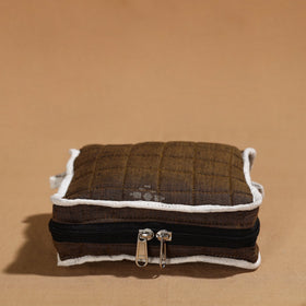 Brown Handmade 4 Pockets Cotton Jewelry Bag 15