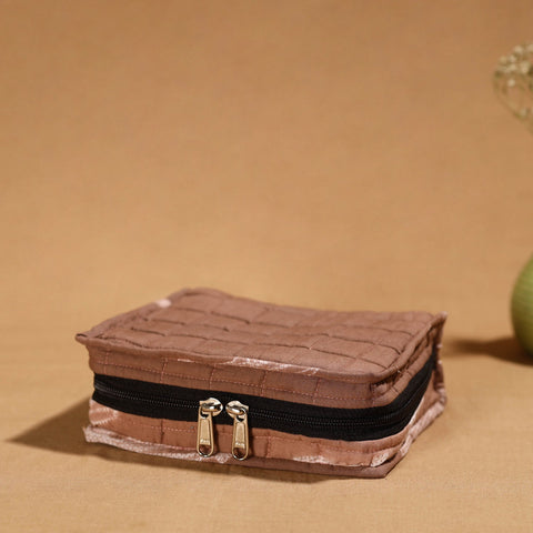 Brown Handmade 4 Pockets Cotton Jewelry Bag 16