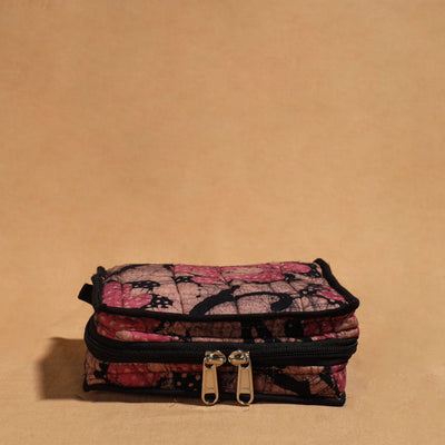 Brown Handmade 4 Pockets Cotton Jewelry Bag