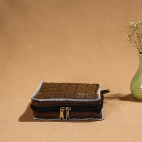 Brown Handmade Cotton Jewelry Bag - 4 Pockets | iTokri