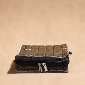 Brown Handmade 4 Pockets Cotton Jewelry Bag 32 