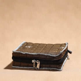 Brown Handmade 4 Pockets Cotton Jewelry Bag 32 