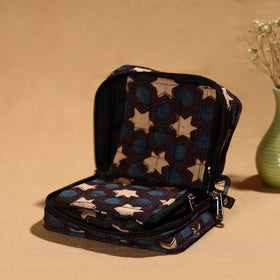 Brown Handmade Cotton Jewelry Bag - 4 Pockets | iTokri