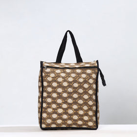 Brown Handmade Akola Block Printed Cotton Shopping Bag 04