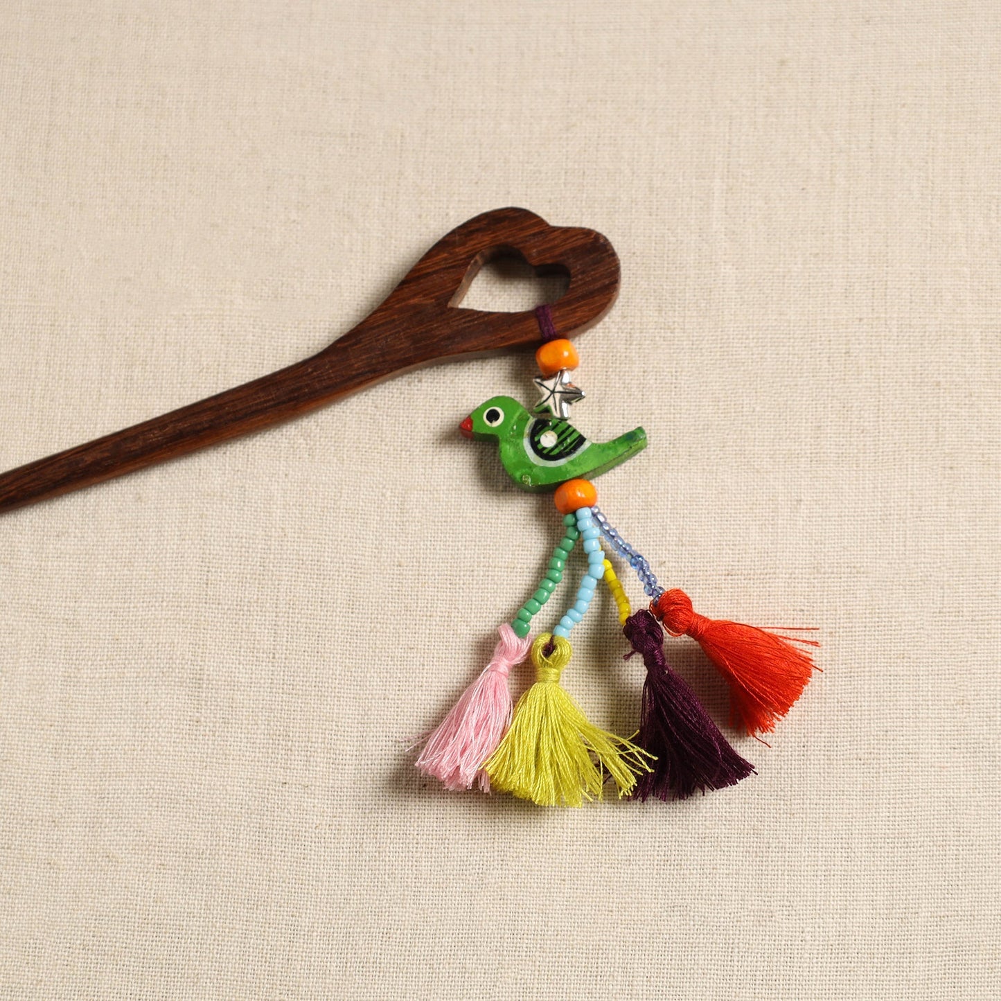 Handmade bird tassel juda stick 05 - handcrafted