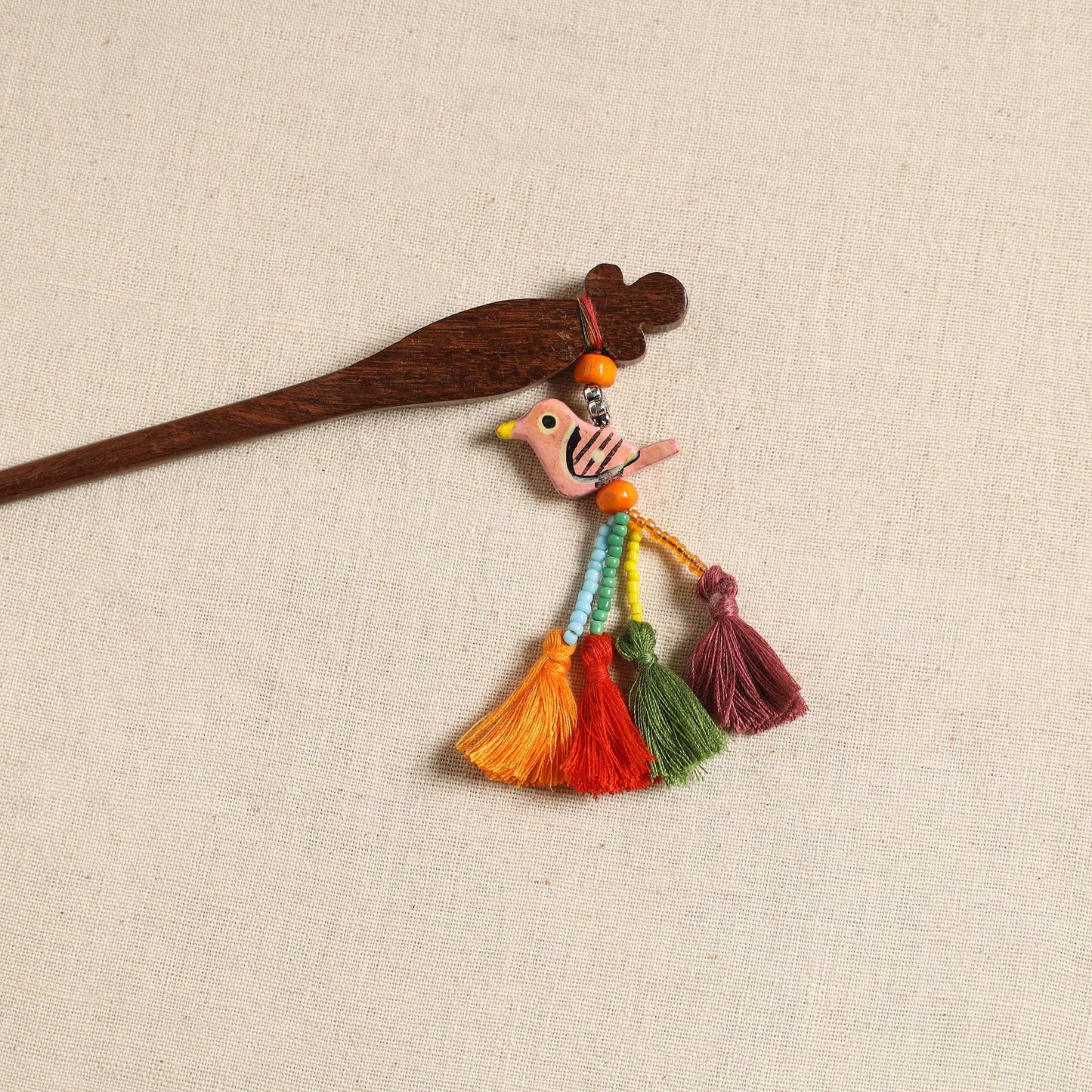Handmade bird tassel juda stick 06 - handcrafted