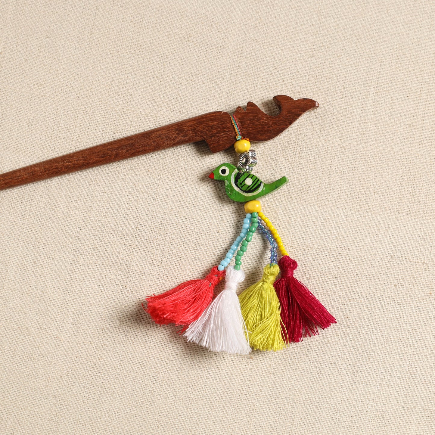 Handmade bird tassel juda stick 08 - handcrafted