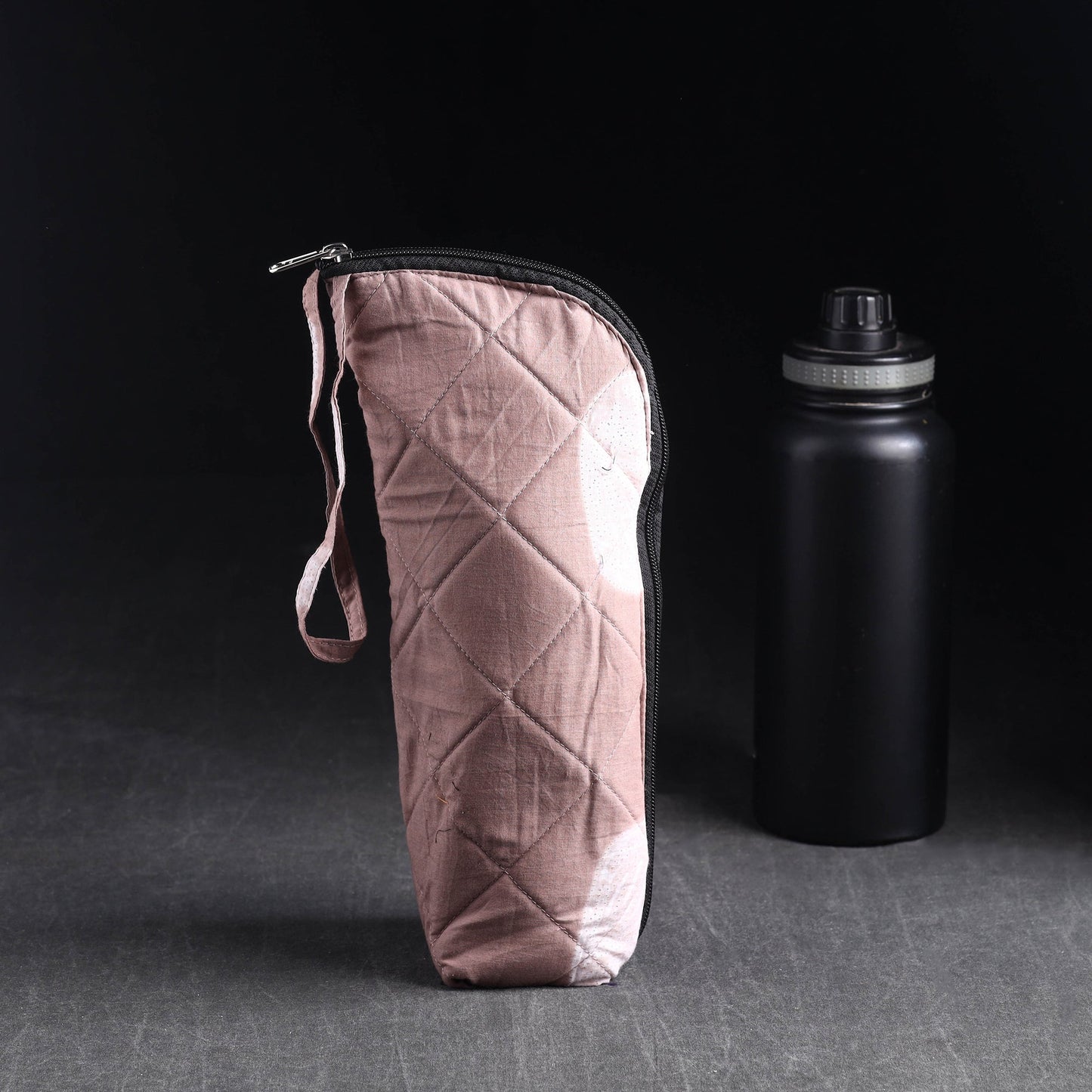 Brown Handmade Cotton 1L Water Bottle Cover