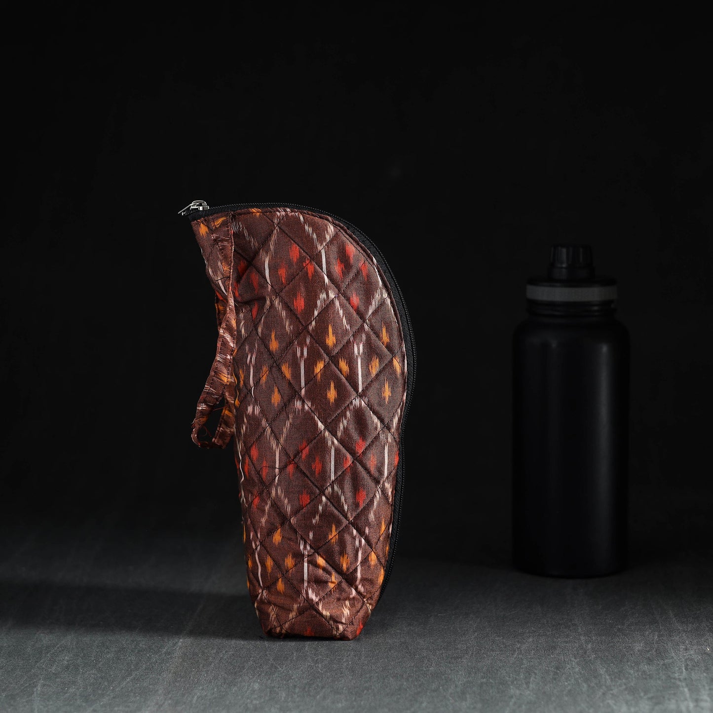 Brown Handmade Cotton 1L Water Bottle Cover