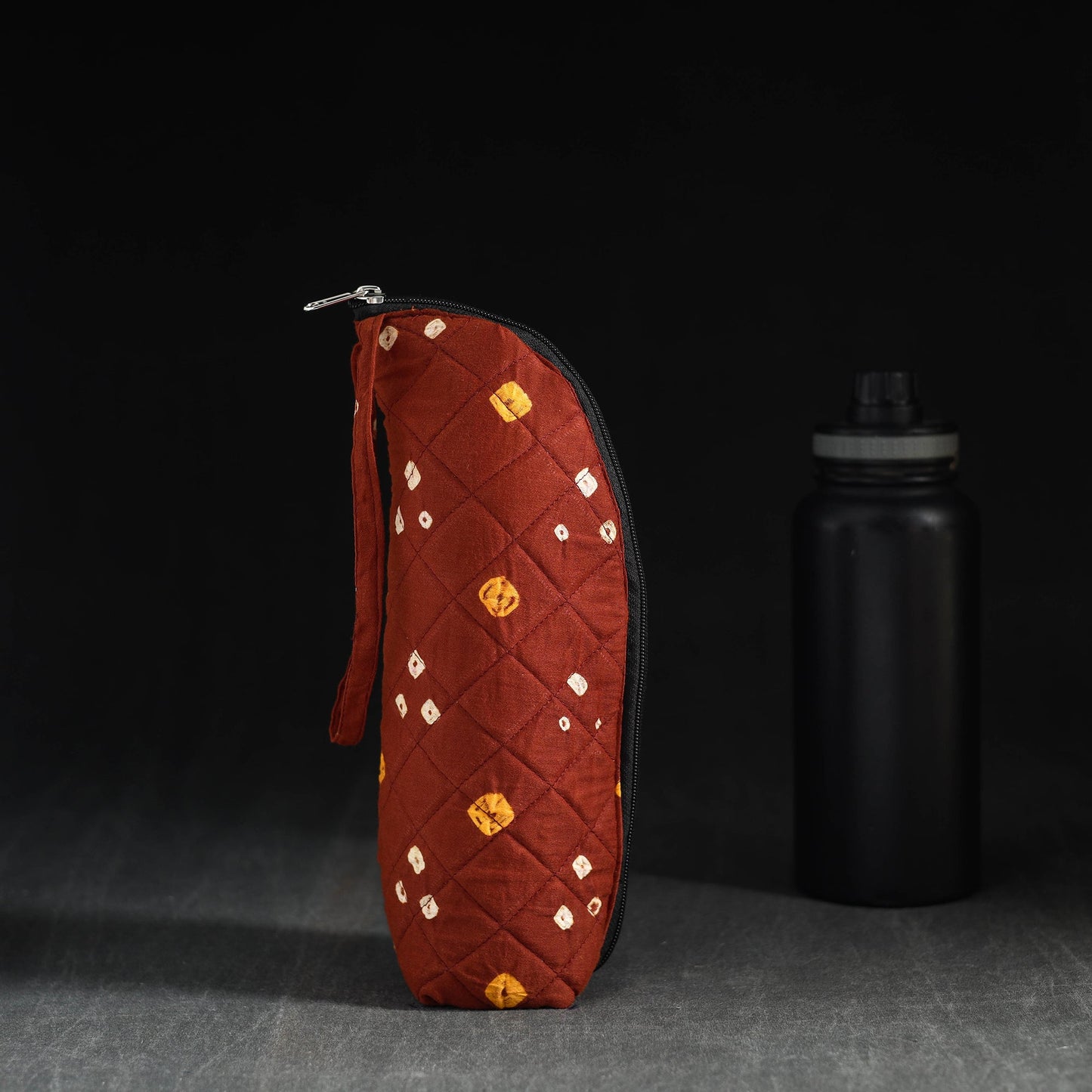 Brown Handmade Cotton 1L Water Bottle Cover