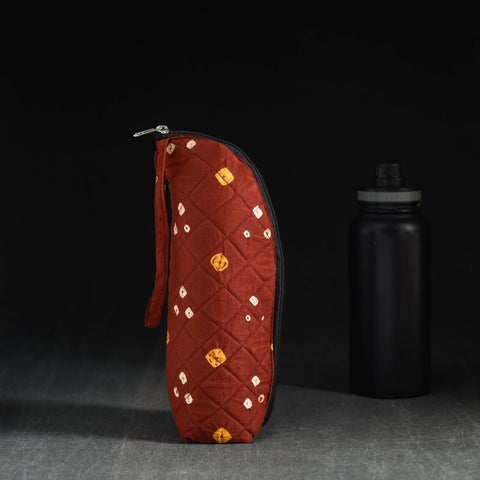 Brown Handmade Cotton 1L Water Bottle Cover