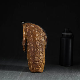 Brown Handmade Cotton 1L Water Bottle Cover