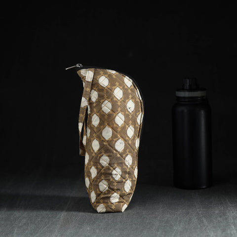 Brown Handmade Cotton 1L Water Bottle Cover