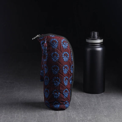 Brown Handmade Cotton 1L Water Bottle Cover