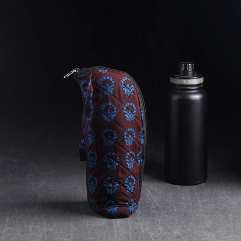 Brown Handmade Cotton 1L Water Bottle Cover