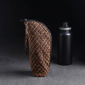 Brown Handmade Cotton 1L Water Bottle Cover