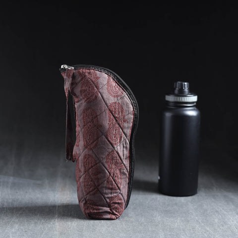 Brown Handmade Cotton 1L Water Bottle Cover