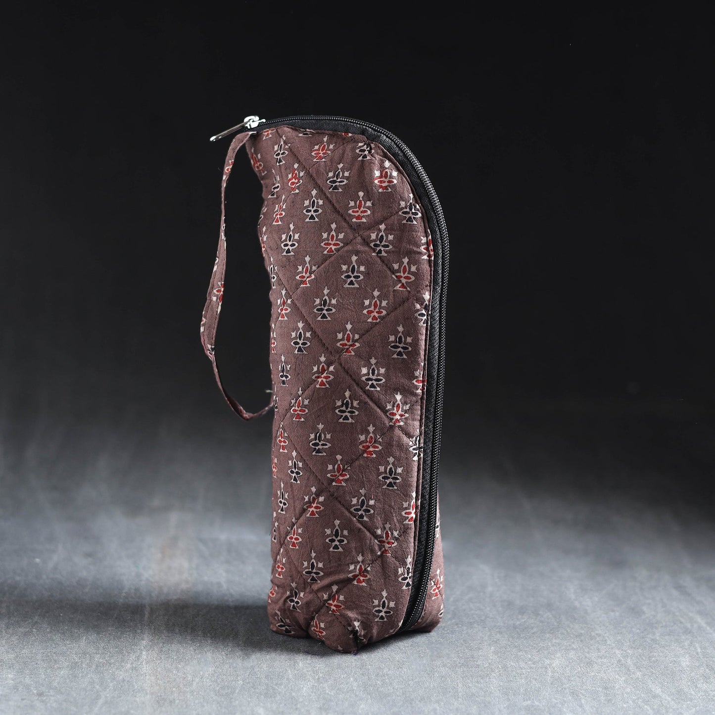 Brown Handmade Cotton 1L Water Bottle Cover