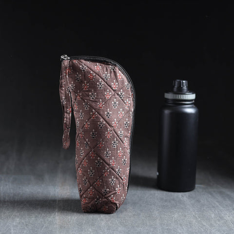 Brown Handmade Cotton 1L Water Bottle Cover