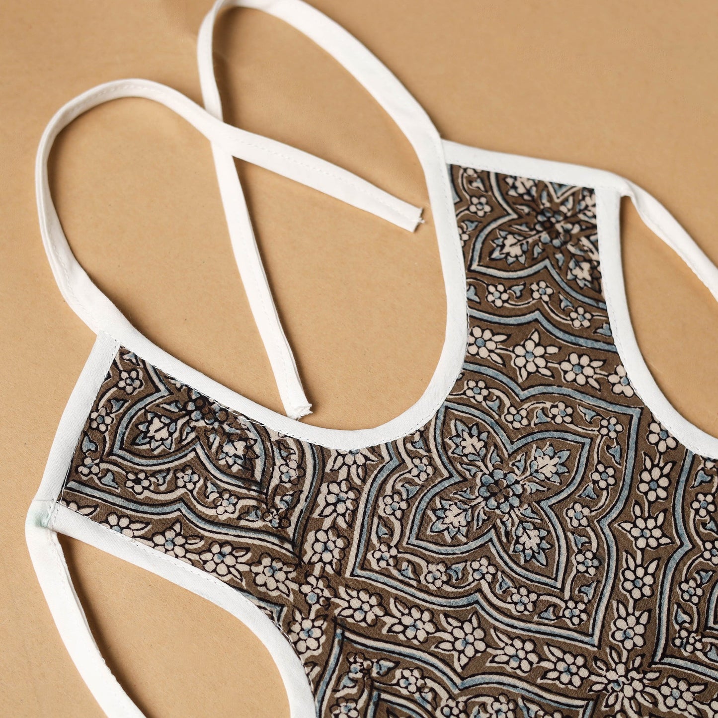 Brown Handmade Cotton Baby Bib