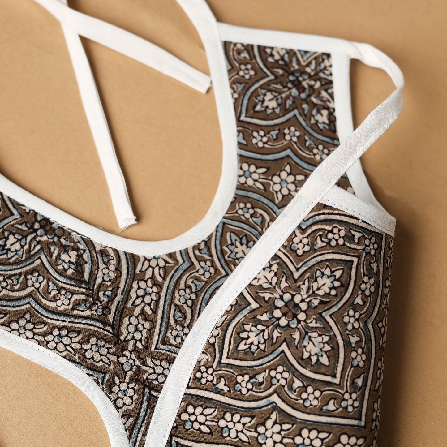 Brown Handmade Cotton Baby Bib