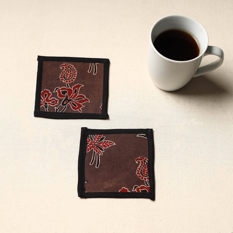 Brown Handmade Cotton Coasters (Set of 2)