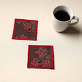 Brown Handmade Cotton Coasters (Set of 2)