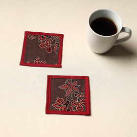 Brown Handmade Cotton Coasters (Set of 2)