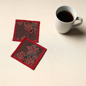 Brown Handmade Cotton Coasters (Set of 2)